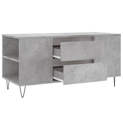 Tavolino Salotto Grigio Cemento 102x44,5x50cm Legno Multistrato | homemem39