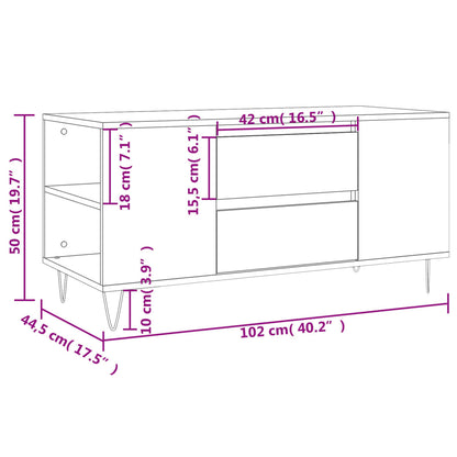 Tavolino Salotto Grigio Cemento 102x44,5x50cm Legno Multistrato | homemem39