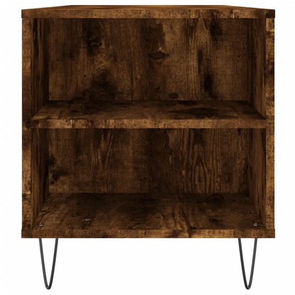 Tavolino da Salotto Rovere Fumo 102x44,5x50cm Legno Multistrato