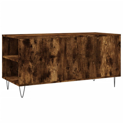 Tavolino da Salotto Rovere Fumo 102x44,5x50cm Legno Multistrato | homemem39