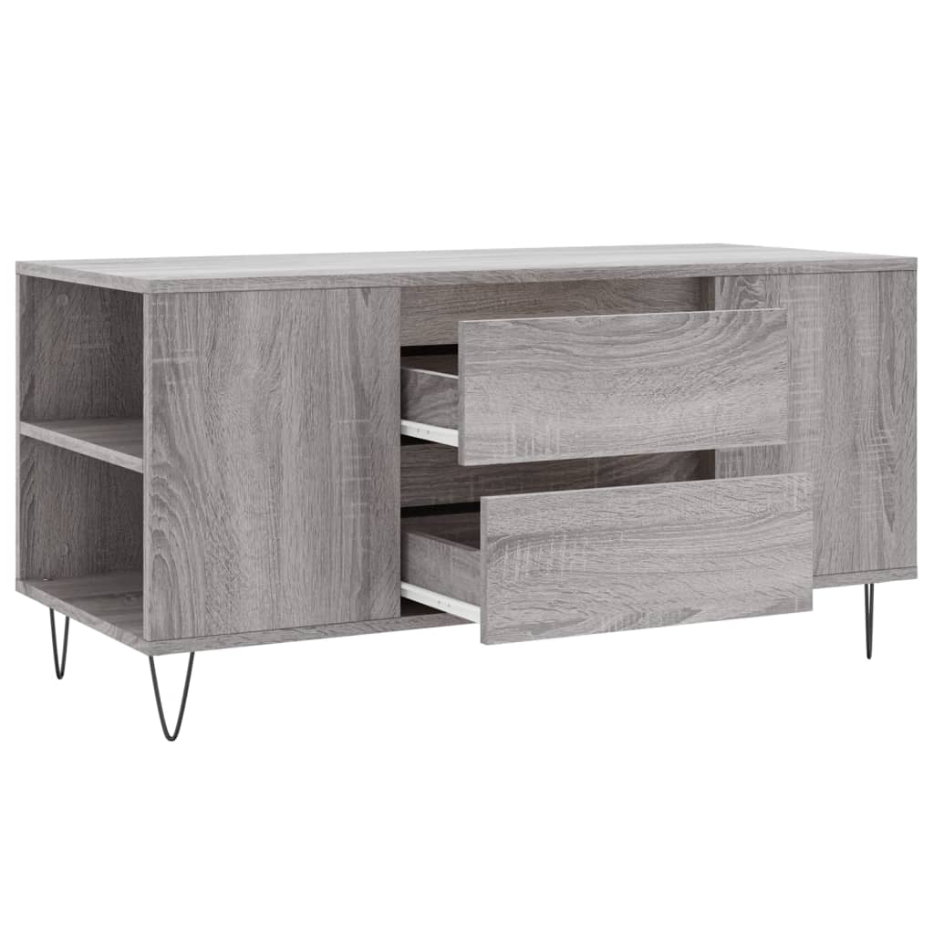 Tavolino Salotto Grigio Sonoma 102x44,5x50 cm Legno Multistrato | homemem39