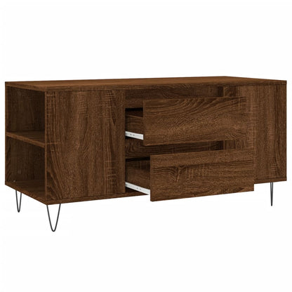 Tavolino Salotto Rovere Marrone 102x44,5x50cm Legno Multistrato | homemem39