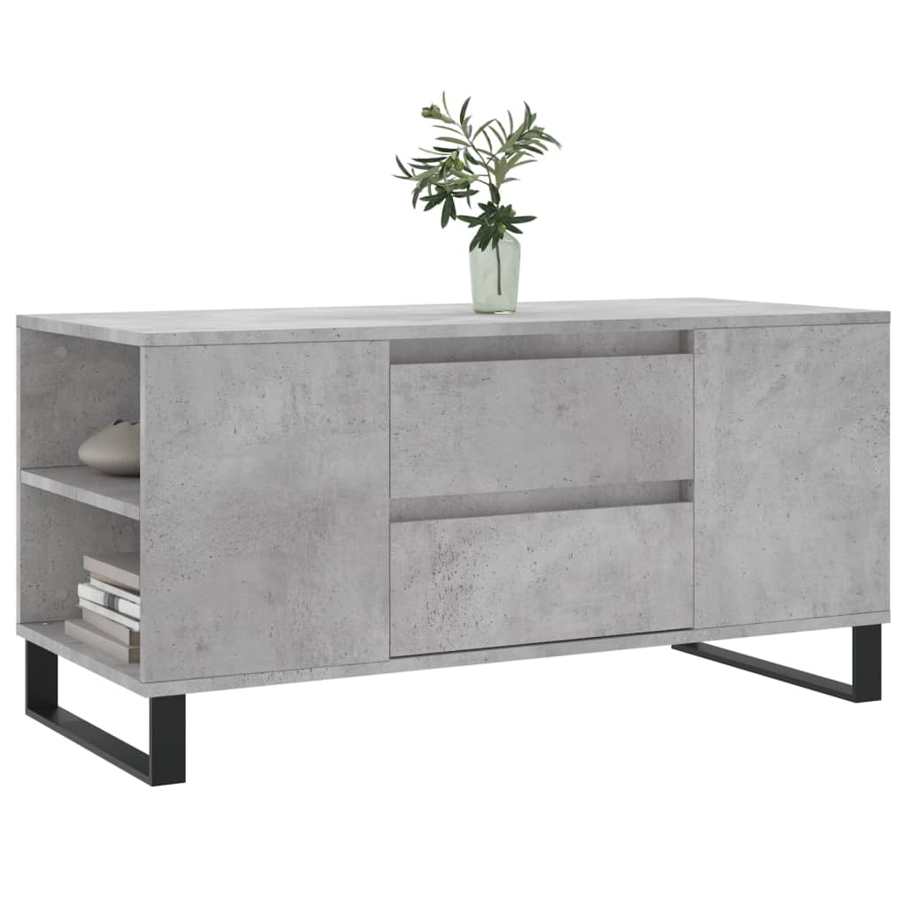 Tavolino Salotto Grigio Cemento 102x44,5x50cm Legno Multistrato | homemem39
