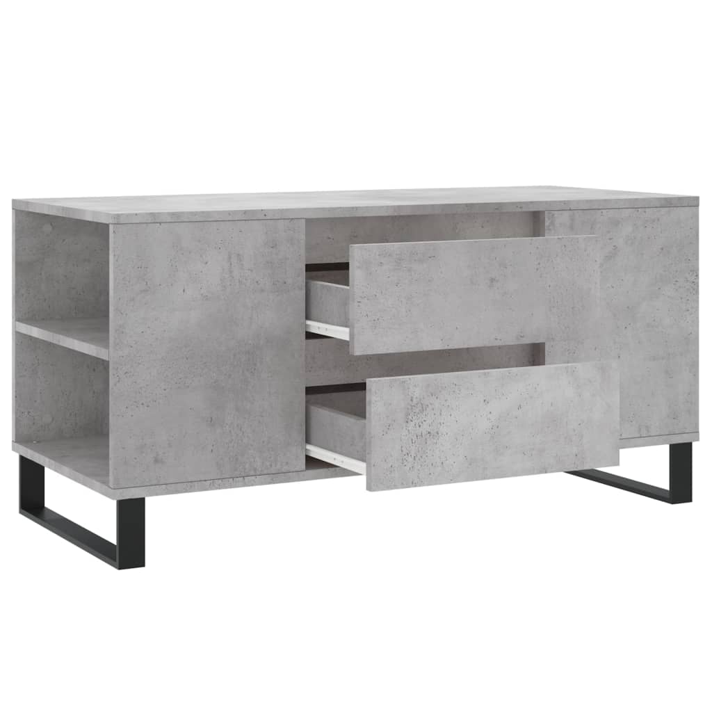 Tavolino Salotto Grigio Cemento 102x44,5x50cm Legno Multistrato | homemem39
