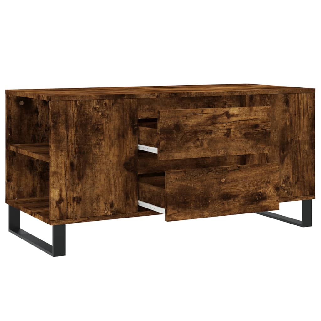 Tavolino da Salotto Rovere Fumo 102x44,5x50cm Legno Multistrato | homemem39