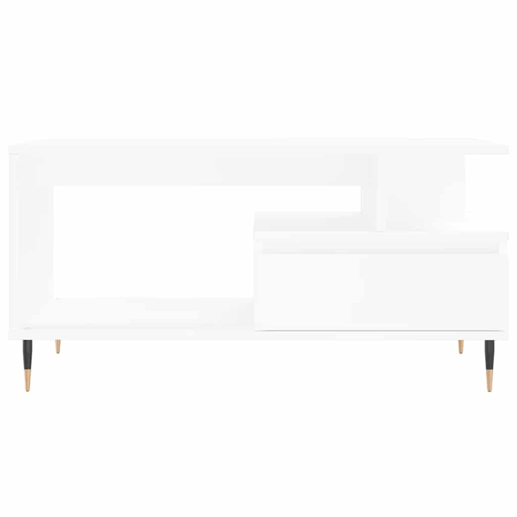 Tavolino da Salotto Bianco 90x49x45 cm in Legno Multistrato | homemem39