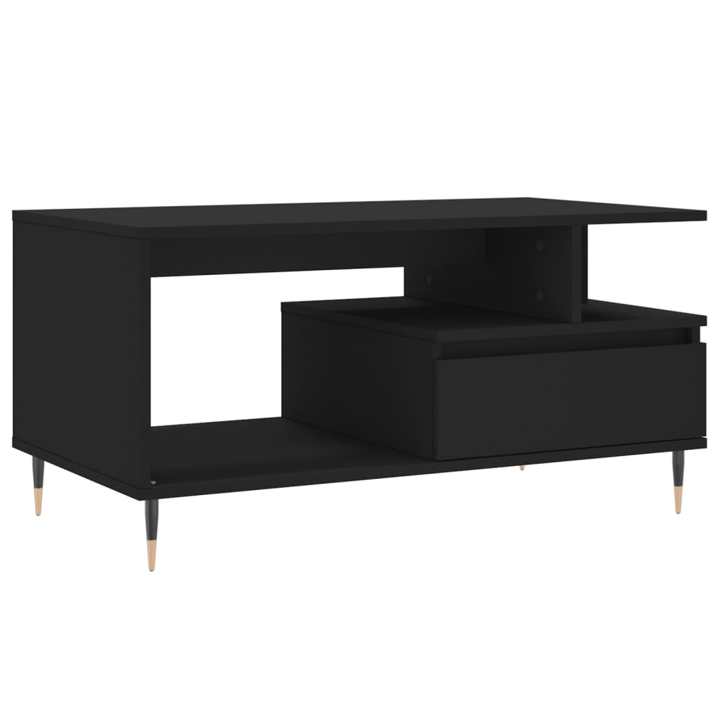 Tavolino da Salotto Nero 90x49x45 cm in Legno Multistrato | homemem39