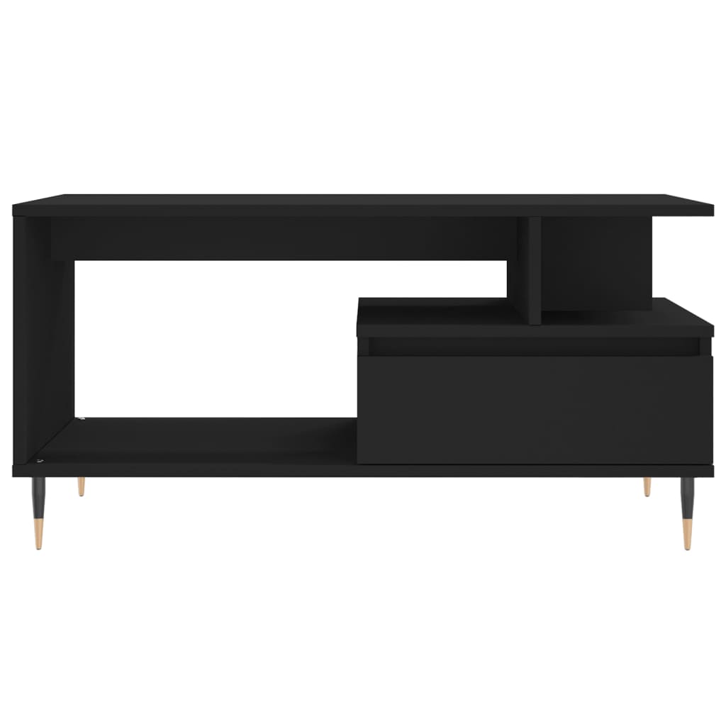 Tavolino da Salotto Nero 90x49x45 cm in Legno Multistrato | homemem39