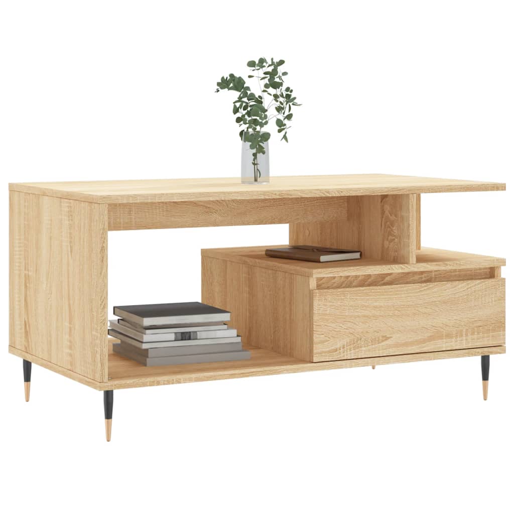 Tavolino da Salotto Rovere Sonoma 90x49x45 cm Legno Multistrato | homemem39