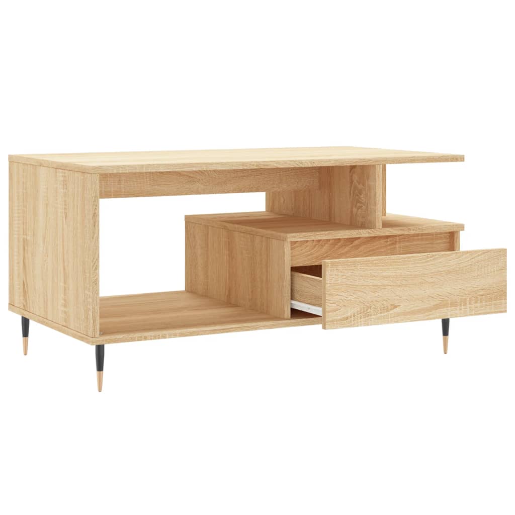 Tavolino da Salotto Rovere Sonoma 90x49x45 cm Legno Multistrato | homemem39
