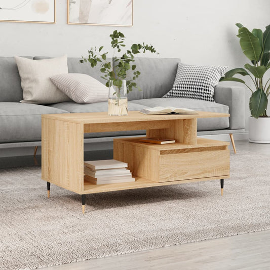 Tavolino da Salotto Rovere Sonoma 90x49x45 cm Legno Multistrato | homemem39