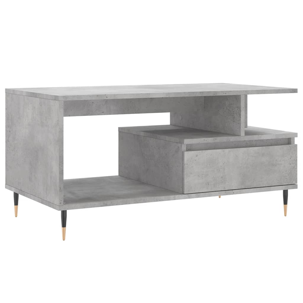 Tavolino Salotto Grigio Cemento 90x49x45 cm Legno Multistrato | homemem39