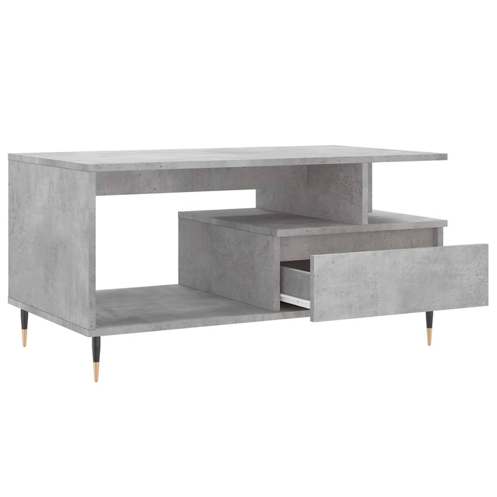 Tavolino Salotto Grigio Cemento 90x49x45 cm Legno Multistrato | homemem39
