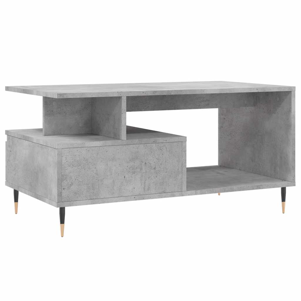 Tavolino Salotto Grigio Cemento 90x49x45 cm Legno Multistrato | homemem39