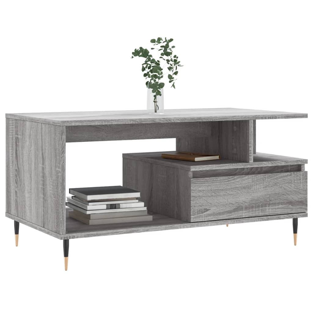 Tavolino da Salotto Grigio Sonoma 90x49x45 cm Legno Multistrato | homemem39