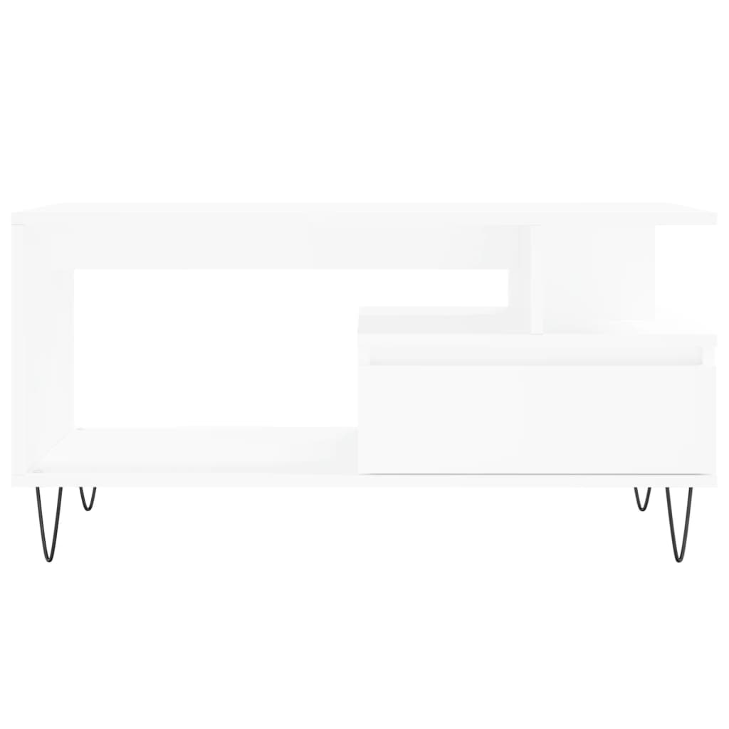 Tavolino da Salotto Bianco 90x49x45 cm in Legno Multistrato | homemem39