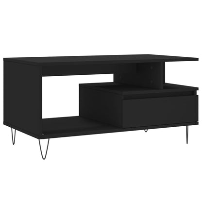 Tavolino da Salotto Nero 90x49x45 cm in Legno Multistrato | homemem39