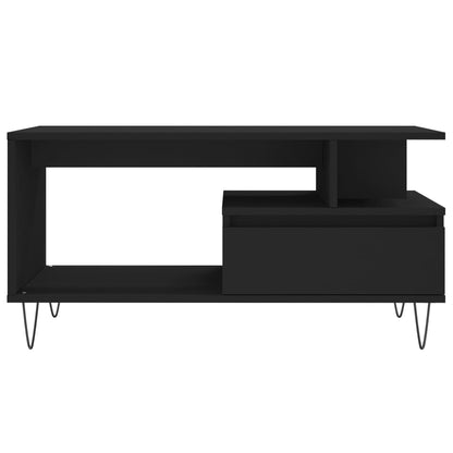 Tavolino da Salotto Nero 90x49x45 cm in Legno Multistrato | homemem39