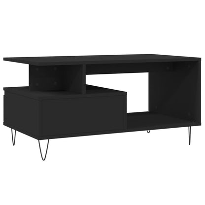 Tavolino da Salotto Nero 90x49x45 cm in Legno Multistrato | homemem39