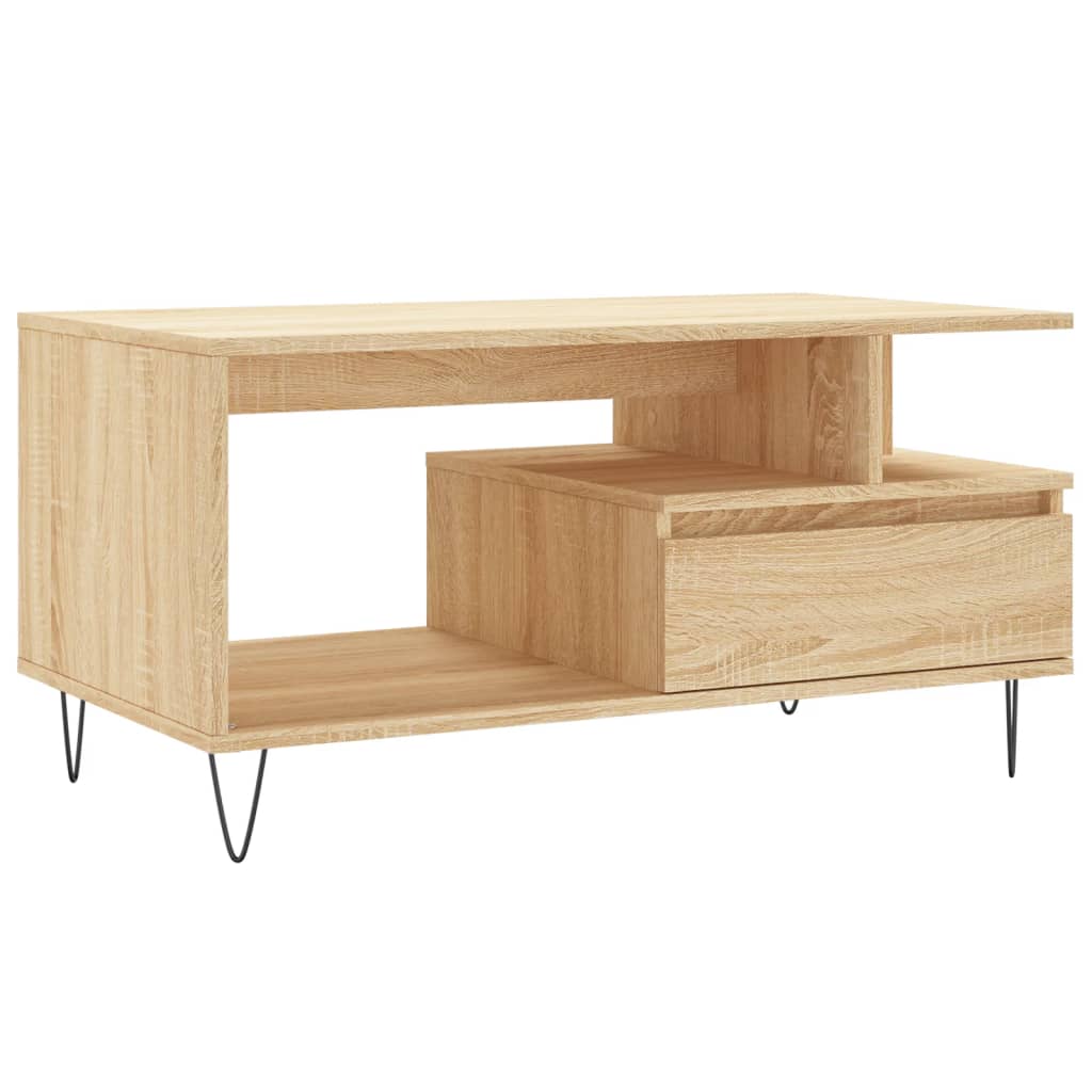 Tavolino da Salotto Rovere Sonoma 90x49x45 cm Legno Multistrato