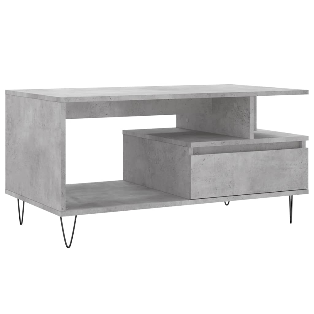 Tavolino Salotto Grigio Cemento 90x49x45 cm Legno Multistrato | homemem39