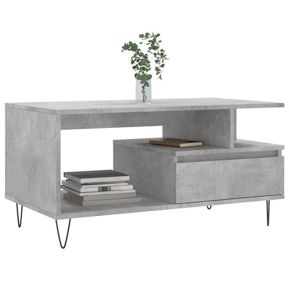 Tavolino Salotto Grigio Cemento 90x49x45 cm Legno Multistrato | homemem39