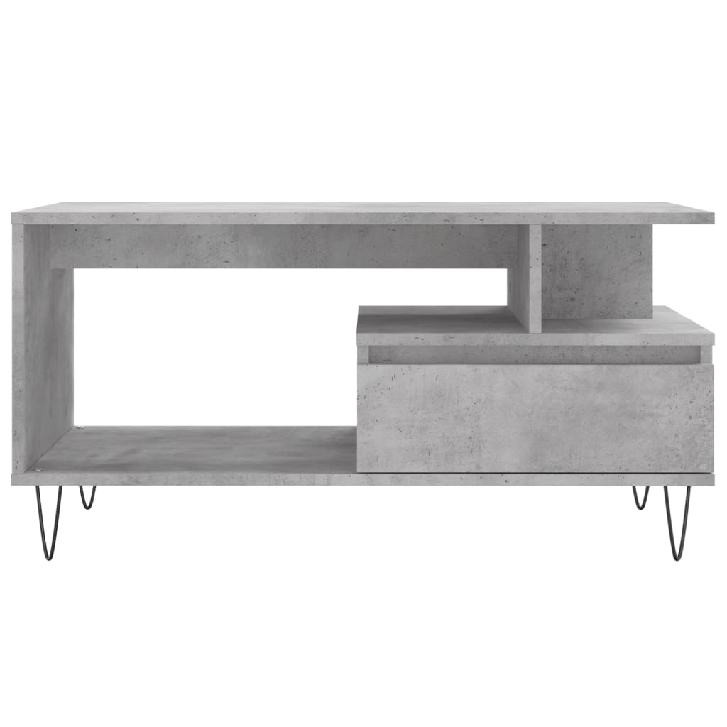 Tavolino Salotto Grigio Cemento 90x49x45 cm Legno Multistrato | homemem39