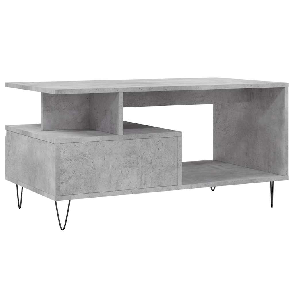 Tavolino Salotto Grigio Cemento 90x49x45 cm Legno Multistrato | homemem39