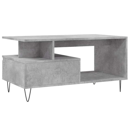 Tavolino Salotto Grigio Cemento 90x49x45 cm Legno Multistrato | homemem39
