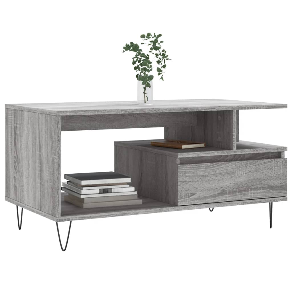 Tavolino da Salotto Grigio Sonoma 90x49x45 cm Legno Multistrato | homemem39