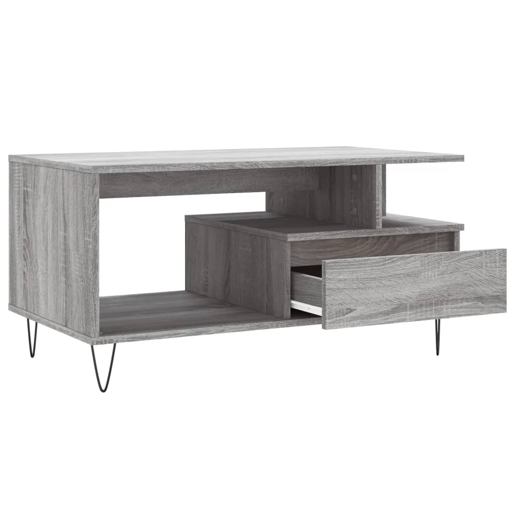 Tavolino da Salotto Grigio Sonoma 90x49x45 cm Legno Multistrato | homemem39
