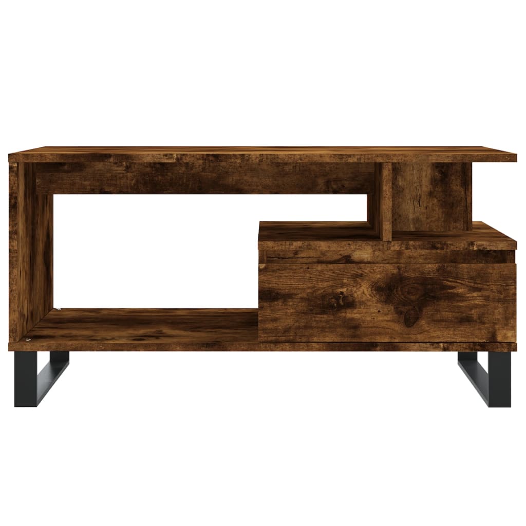 Tavolino da Salotto Rovere Fumo 90x49x45 cm Legno Multistrato | homemem39