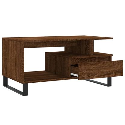 Tavolino Salotto Rovere Marrone 90x49x45 cm Legno Multistrato | homemem39