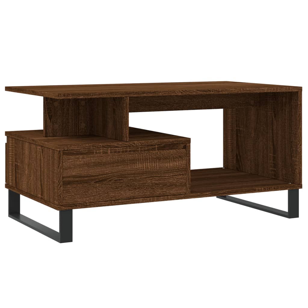 Tavolino Salotto Rovere Marrone 90x49x45 cm Legno Multistrato | homemem39