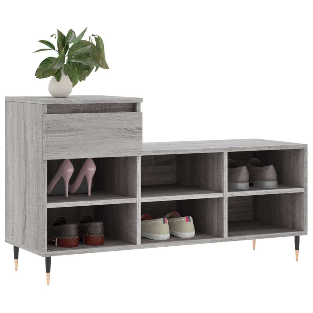 Scarpiera Grigio Sonoma 102x36x60 cm in Legno Multistrato - homemem39