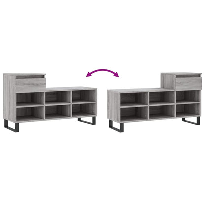 Scarpiera Grigio Sonoma 102x36x60 cm in Legno Multistrato