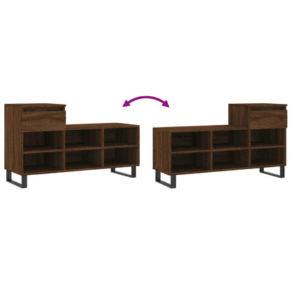 Scarpiera Rovere Marrone 102x36x60 cm in Legno Multistrato - homemem39