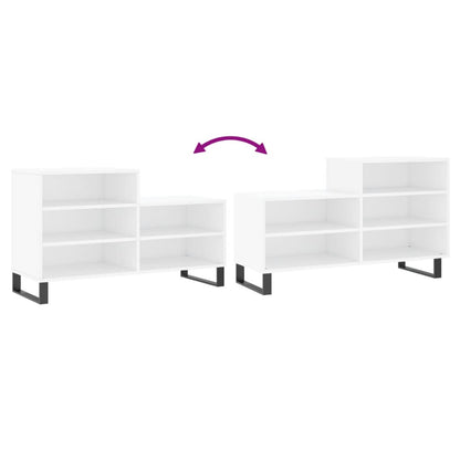 Scarpiera Bianca 102x36x60 cm in Legno Multistrato - homemem39