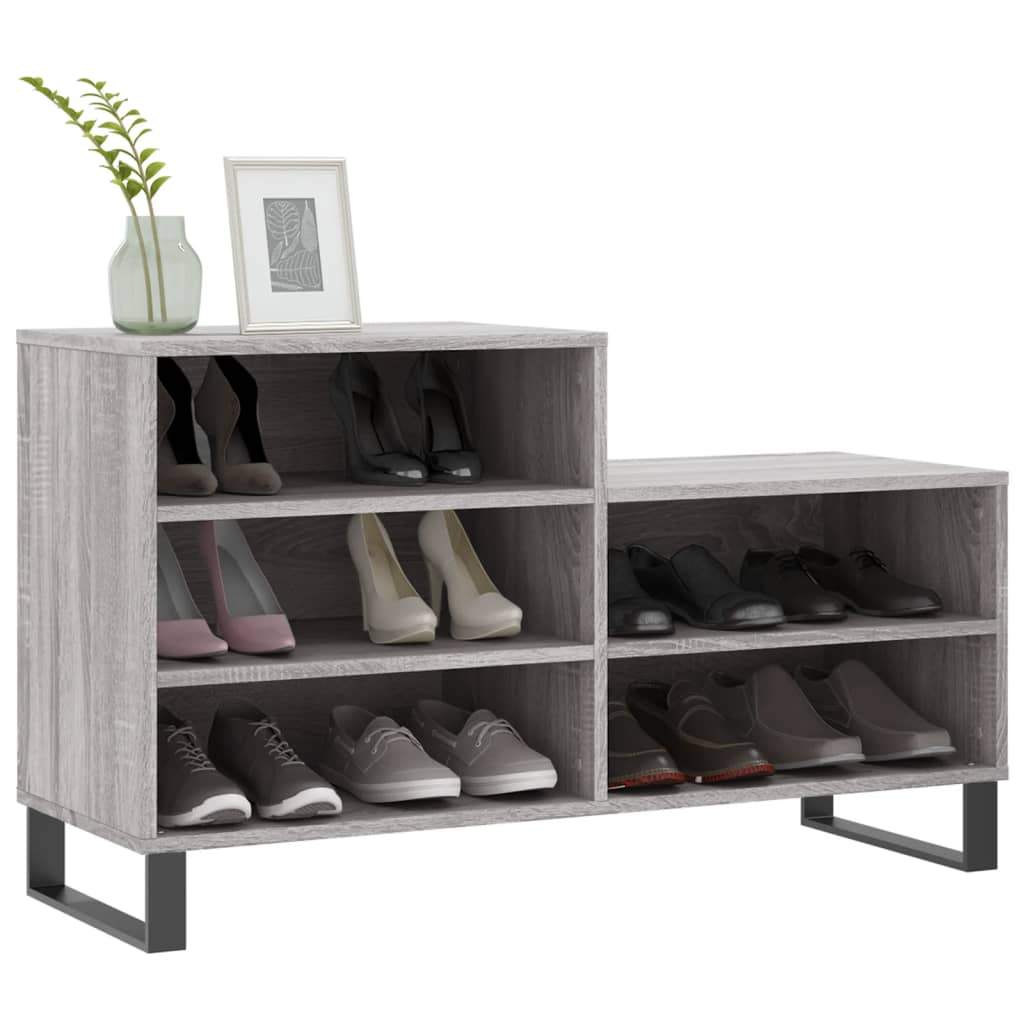 Scarpiera Grigio Sonoma 102x36x60 cm in Legno Multistrato - homemem39
