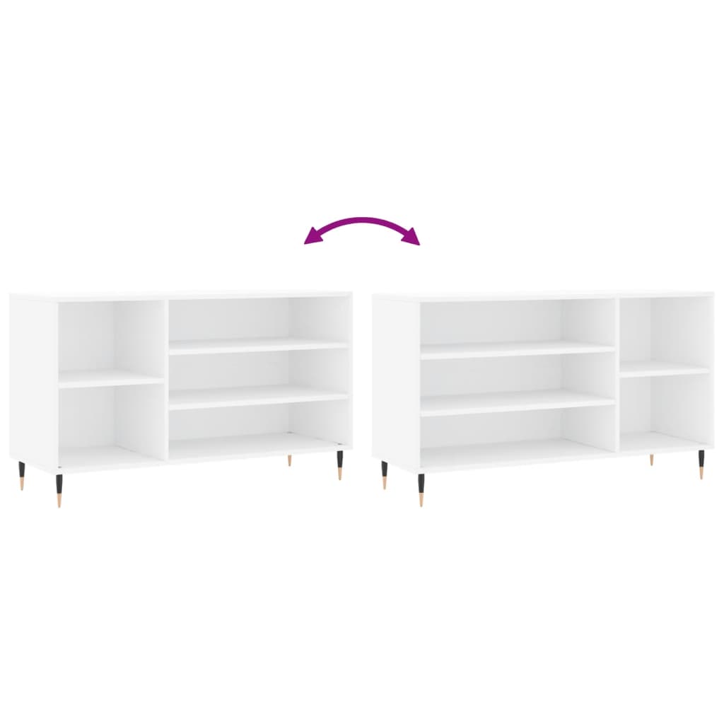 Scarpiera Bianca 102x36x60 cm in Legno Multistrato - homemem39