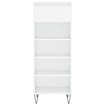 Scarpiera Bianco Lucido 40x36x105 cm in Legno Multistrato