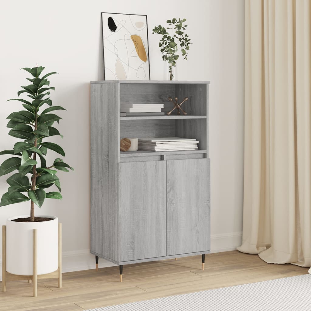 Credenza Grigio Sonoma 60x36x110 cm in Legno Multistrato - homemem39
