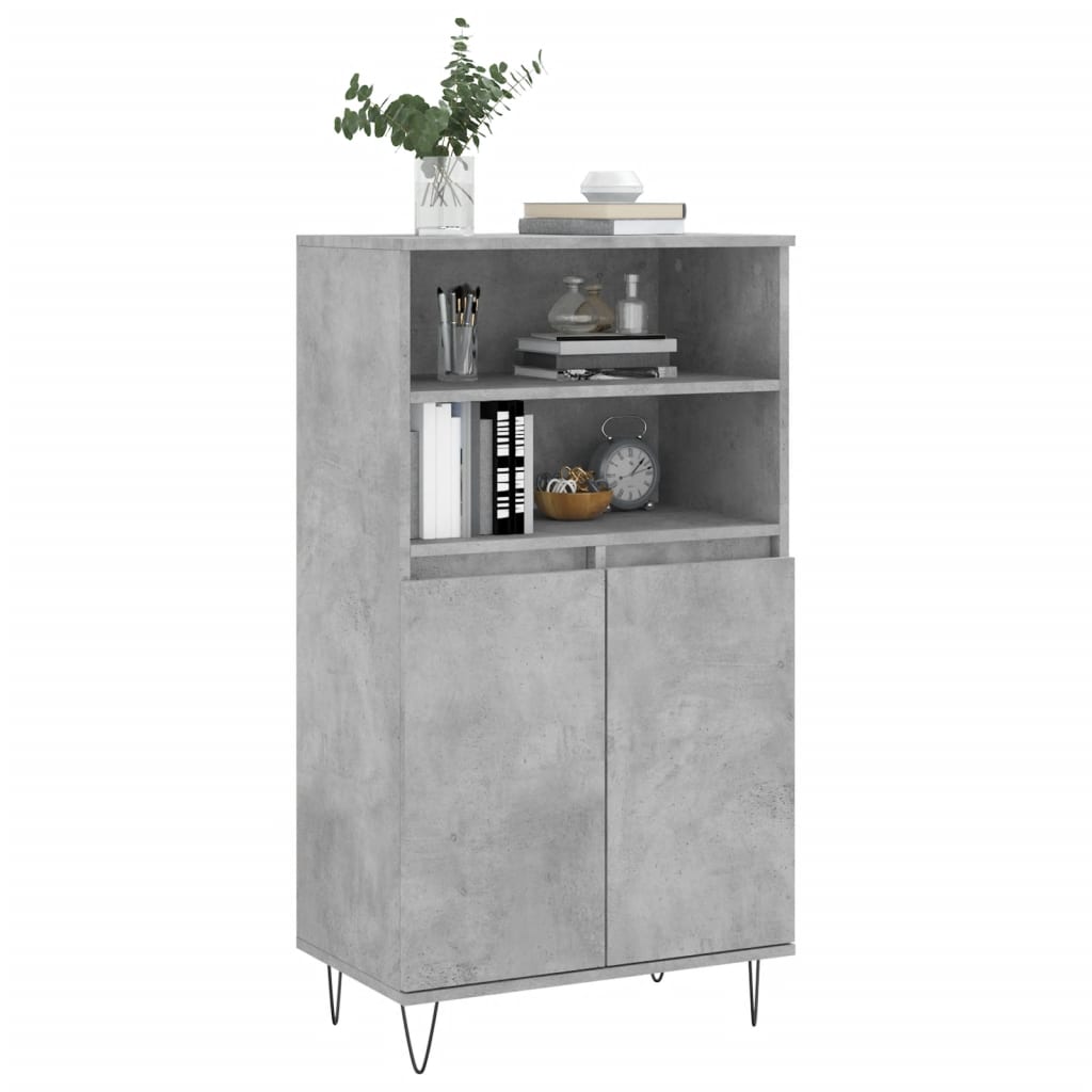 Credenza Grigio Cemento 60x36x110 cm in Legno Multistrato - homemem39