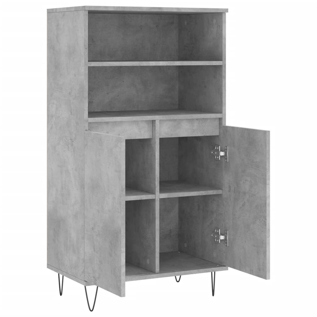 Credenza Grigio Cemento 60x36x110 cm in Legno Multistrato - homemem39