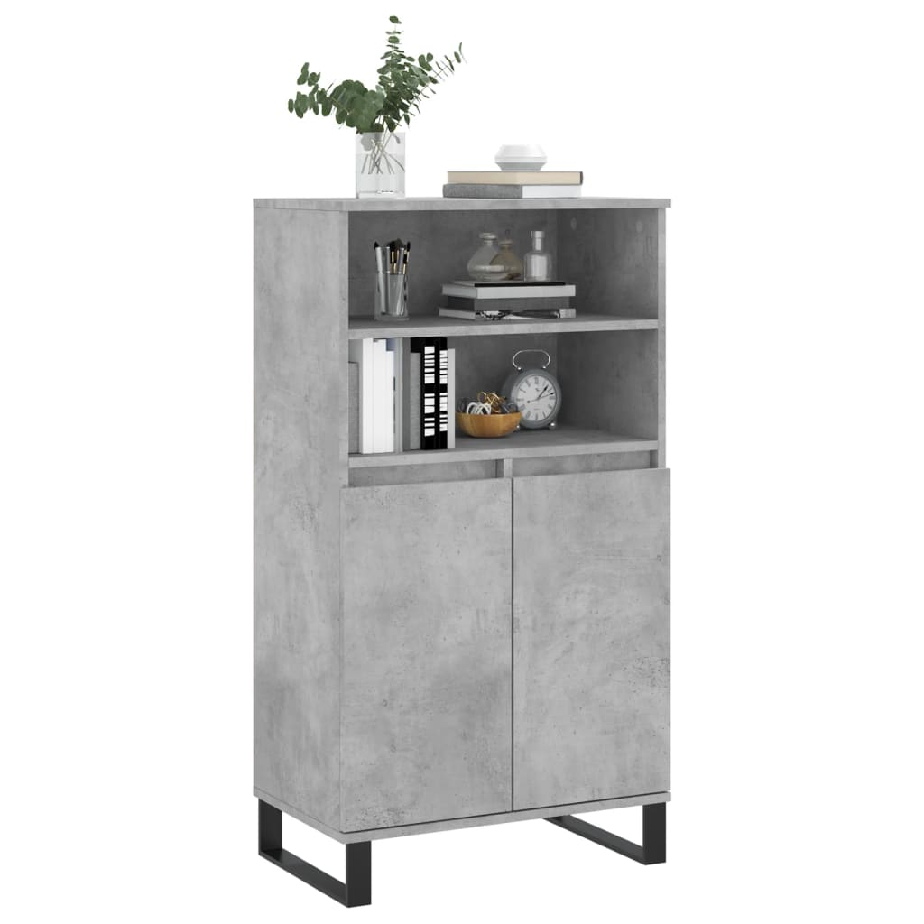 Credenza Grigio Cemento 60x36x110 cm in Legno Multistrato - homemem39