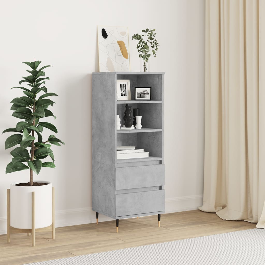 Credenza Grigio Cemento 40x36x110 cm in Legno Multistrato - homemem39