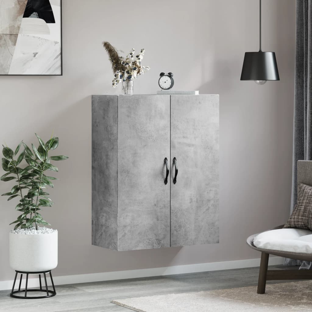 Mobile a Parete Grigio Cemento 69,5x34x90 cm Legno Multistrato - homemem39