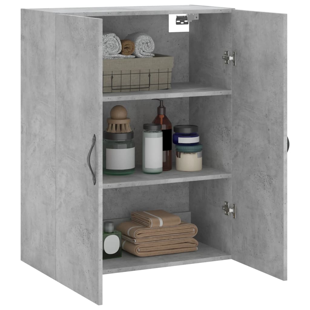 Mobile a Parete Grigio Cemento 69,5x34x90 cm Legno Multistrato - homemem39