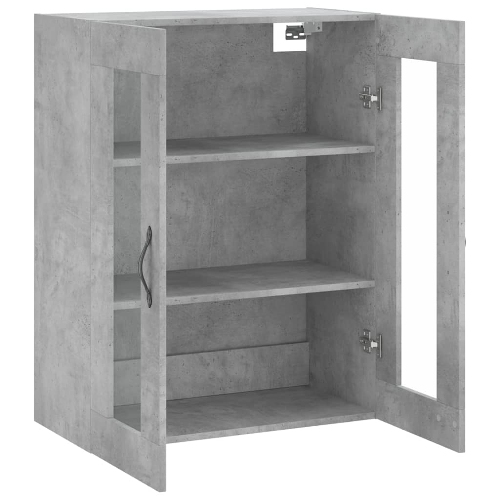 Mobile a Parete Grigio Cemento 69,5x34x90 cm Legno Multistrato - homemem39