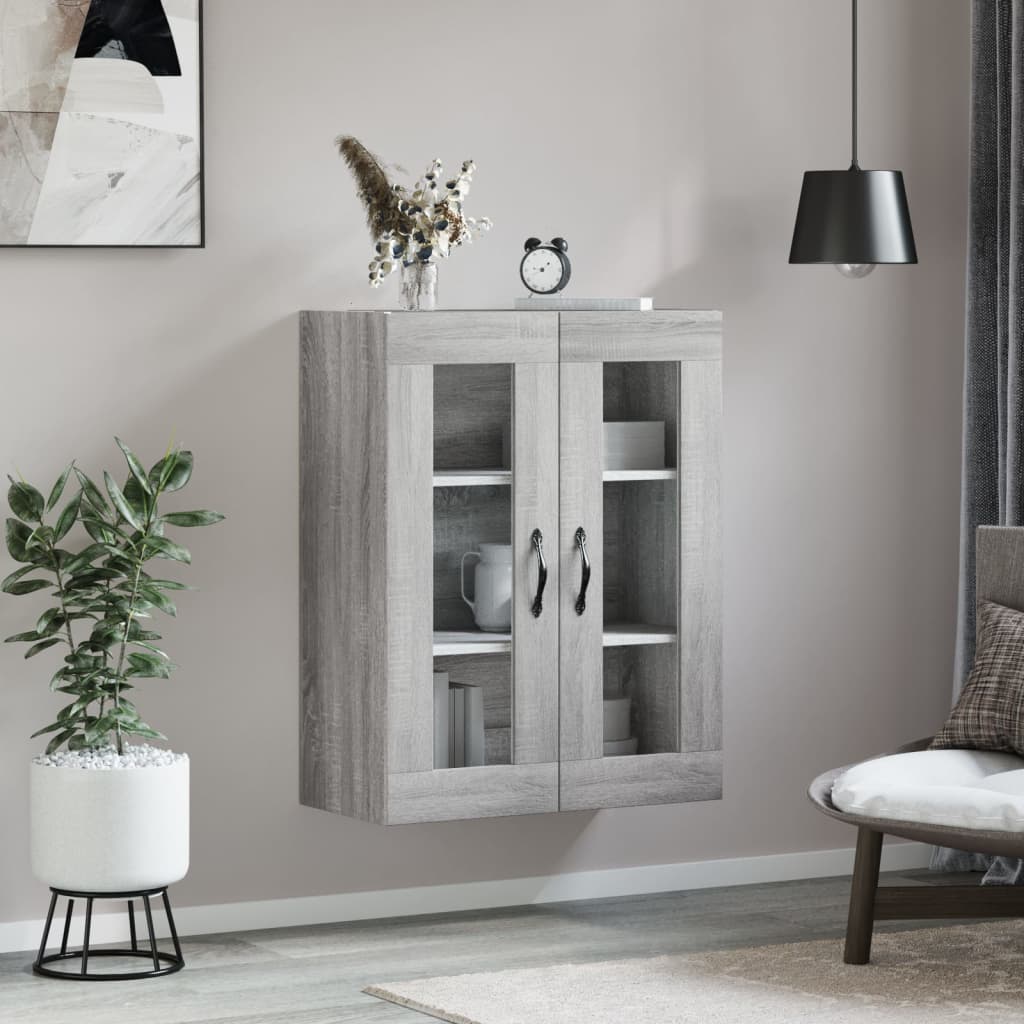 Mobile a Parete Grigio Sonoma 69,5x34x90 cm Legno Multistrato - homemem39